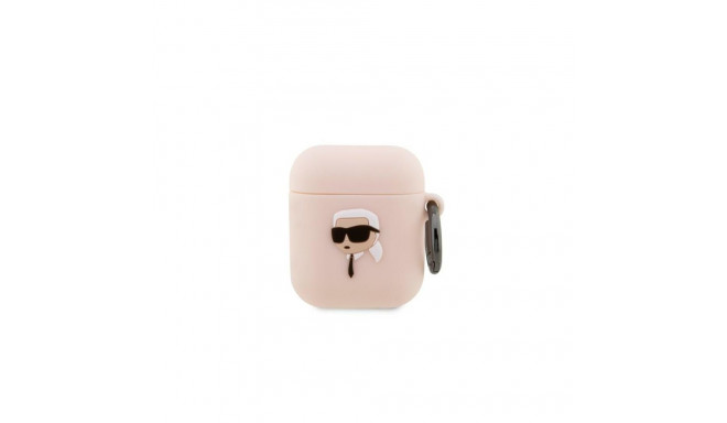 Karl Lagerfeld Karl Lagerfeld KLA2RUNIKP AirPods 1/2 cover pink/pink Silicone Karl Head 3D