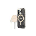 Guess Set Guess GUBPP13LH4EACSK Case+ Charger iPhone 13 Pro black/black hard case 4G Print MagSafe