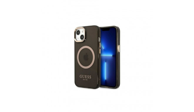 Guess Guess Gold Outline Translucent MagSafe case for iPhone 13 - black