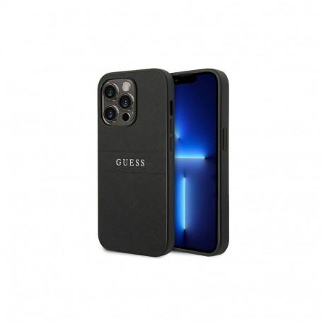 Guess Guess Saffiano Strap Case for iPhone 14 Pro - Black