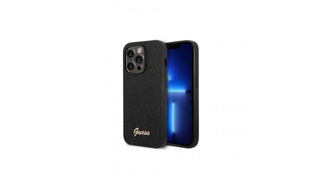 Guess Guess Glitter Script Case for iPhone 14 Pro - Black