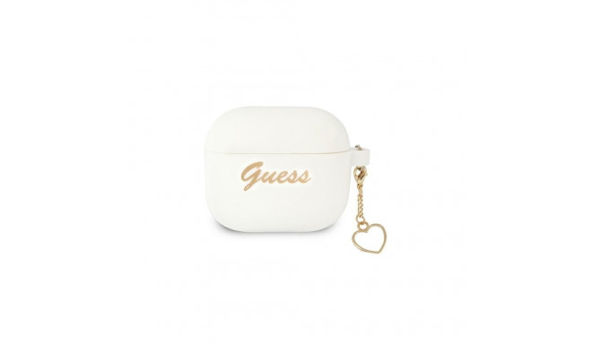 Guess Guess GUA3LSCHSH AirPods 3 cover white/white Silicone Charm Heart Collection