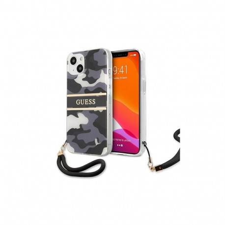 Guess Guess GUHCP13MKCABBK iPhone 13 6.1" black/black hardcase Camo Strap Collection