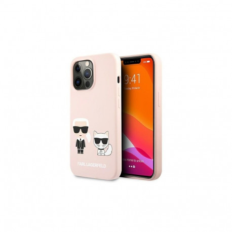 Karl Lagerfeld Karl Lagerfeld Silicone Karl&Choupette Case for iPhone 13 Pro / iPhone 13 - Light Pin