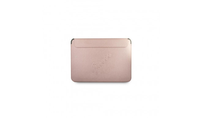 Guess Guess Saffiano Script cover for a 13" laptop - pink