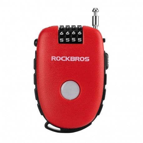 Rockbros Rockbros 32420981001 bicycle lock with retractable cable - red