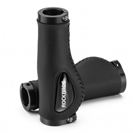 Rockbros Rockbros 40720001001 Bike Grips Leather - Black