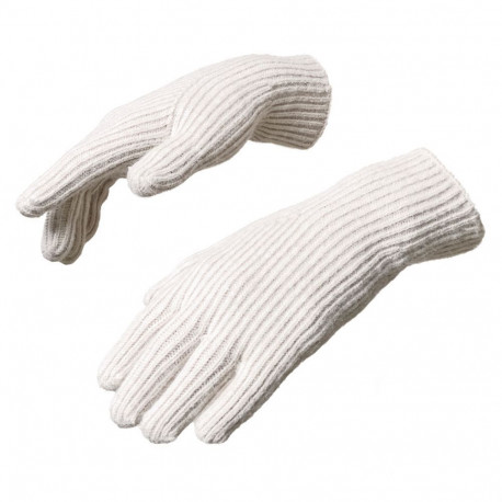 Hurtel Braided telephone gloves with cutouts for fingers - beige