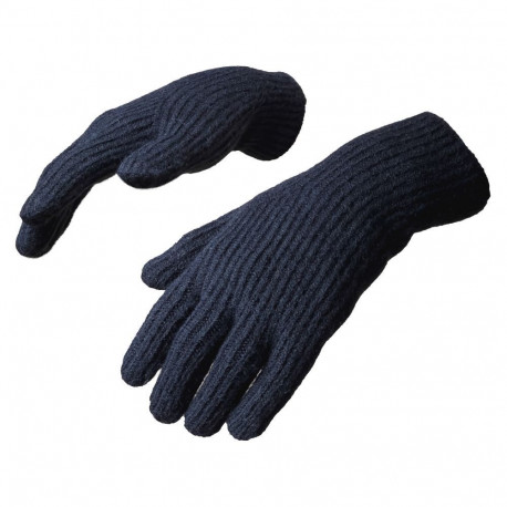 Hurtel Braided telephone gloves with cut-outs for fingers - black