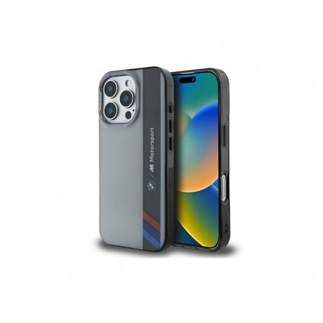 BMW BMW Motosport IML Vertical Stripe iPhone 16 Pro Case - Gray