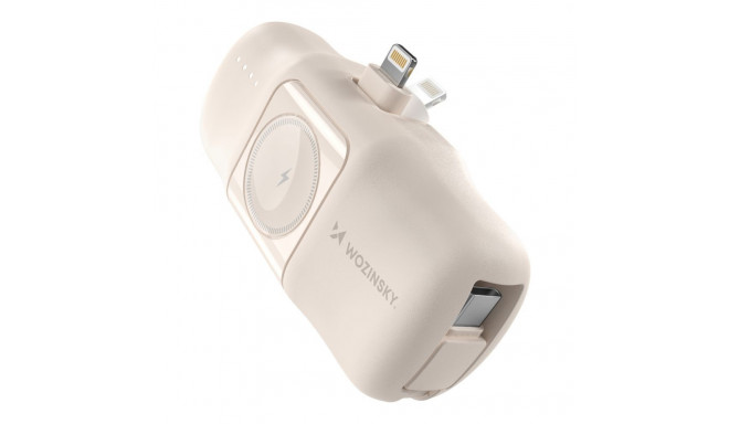 Wozinsky WF16-YLS 5000mAh 15W Lightning Mini Power Bank with Built-in USB-C Cable and Apple Watch Ch
