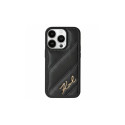 Karl Lagerfeld Karl Lagerfeld Diagonal Quilted Script case for iPhone 15 Pro - black