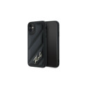 Karl Lagerfeld Karl Lagerfeld Diagonal Quilted Script case for iPhone 11 / Xr - black