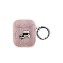 Karl Lagerfeld Karl Lagerfeld Monogram Karl & Choupette Head case for AirPods 1 / 2 - pink