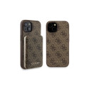 Guess Guess 4G Metal Logo case set for iPhone 15 + 5000mAh MagSafe power bank - brown