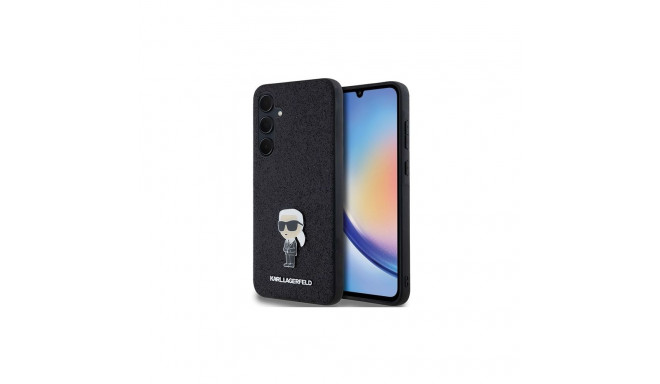 Karl Lagerfeld Karl Lagerfeld Fixed Glitter Ikonik Logo Metal Pin case for Samsung Galaxy A35 - blac