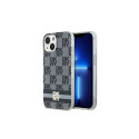 DKNY DKNY IML Checkered Mono Pattern & Printed Stripes MagSafe Case for iPhone 15/14/13 - Black