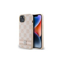 DKNY DKNY Leather Checkered Mono Pattern & Printed Stripes case for iPhone 15 / 14 / 13 - pink