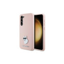 Karl Lagerfeld Karl Lagerfeld Silicone Choupette Metal Pin case for Samsung Galaxy S23+ - pink