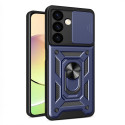 Hurtel Hybrid Armor Camshield armored case for Samsung Galaxy S24+ with camera cover - blue