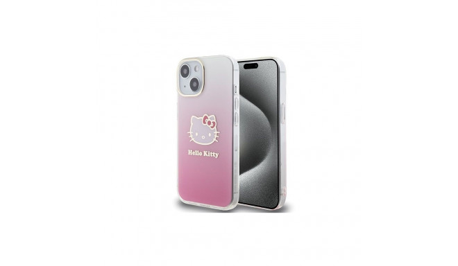 Hello Kitty Hello Kitty IML Gradient Electrop Kitty Head case for iPhone 15 - pink