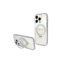 Guess Guess Ring Stand Script Glitter MagSafe case for iPhone 15 Pro - transparent