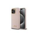 Guess Guess Silicone Script Metal Logo & Frame case for iPhone 15 Pro - pink