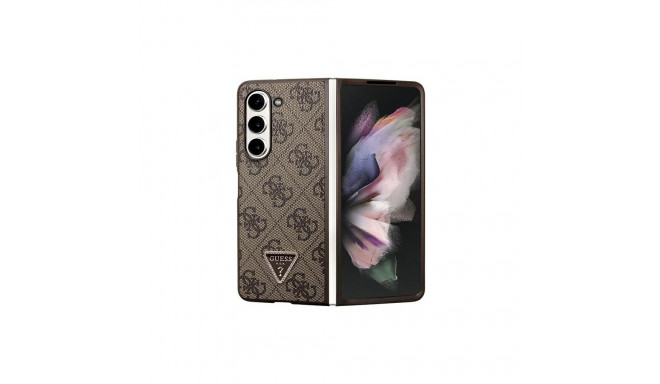 Guess Guess Leather 4G Triangle Strass case for Samsung Galaxy Z Fold 5 - brown