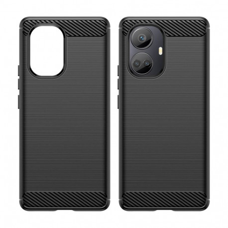 Hurtel Carbon Case case for Realme 10 Pro+ flexible silicone carbon cover black