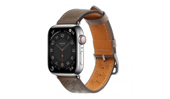Hurtel Strap Leather for Apple Watch 38 / 40 / 41 mm band bracelet - dark brown