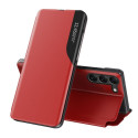 Hurtel Eco Leather View Case case for Samsung Galaxy S23+ with a flip stand red