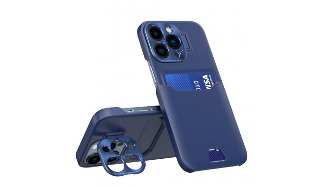 Hurtel Leather Stand Case for Samsung Galaxy S23 Ultra cover card wallet with stand blue
