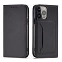 Hurtel Magnet Card Case for Samsung Galaxy S23+ flip cover wallet stand black
