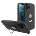 Hurtel Ring Case silicone case with finger grip and base for Samsung Galaxy S22 + (S22 Plus) black