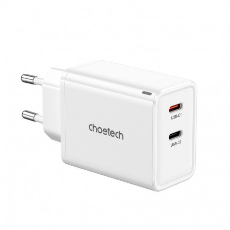 Choetech Choetech PD6013 2x USB-C PD 65W GaN wall charger - white