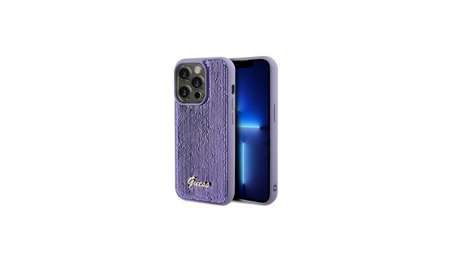 Guess Guess Sequin Script Metal case for iPhone 14 Pro - purple