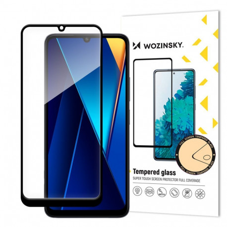 Hurtel Wozinsky Full Glue Tempered Glass with Black Frame for Xiaomi POCO C65/Redmi 13C