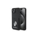 Karl Lagerfeld Karl Lagerfeld Saffiano Cardslot Karl&Choupette Metal Pin case for iPhone 15 - bl