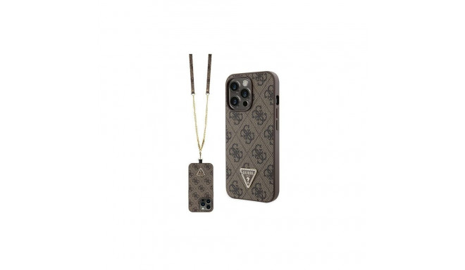 Guess Guess GUHCP13LP4TDSCPW Case for iPhone 13 Pro / 13 - Brown Crossbody 4G Metal Logo