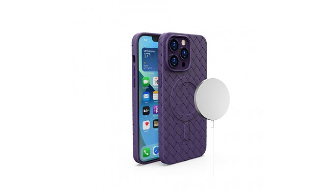 Hurtel MagSafe Woven Case for iPhone 15 Pro Max - purple