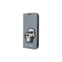 Karl Lagerfeld Karl Lagerfeld KLBKP14LSANKCPG iPhone 14 Pro 6.1" bookcase silver/silver Saffiano Kar
