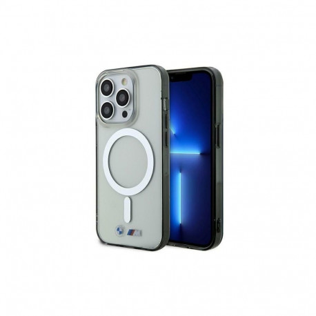 BMW Case BMW BMHMP14XHCRS iPhone 14 Pro Max 6.7" transparent hardcase Silver Ring MagSafe