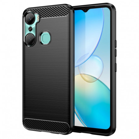 Hurtel Carbon Case case for Infinix Hot 12 Pro flexible silicone carbon cover black