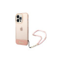 Guess Guess GUHCP14LHGCOHP iPhone 14 Pro 6.1" pink/pink hardcase Translucent Pearl Strap