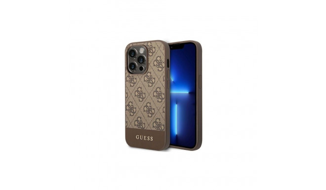 Guess Guess GUHCP14LG4GLBR iPhone 14 Pro 6.1" brown/brown hard case 4G Stripe Collection
