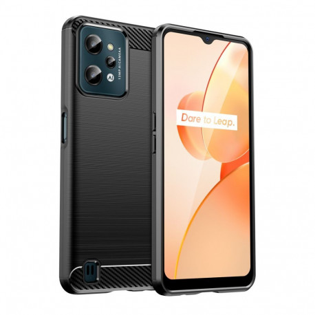 Hurtel Carbon Case case for Realme C31 flexible silicone carbon cover black
