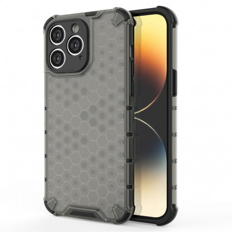 Hurtel Honeycomb case for iPhone 14 Pro armored hybrid cover black