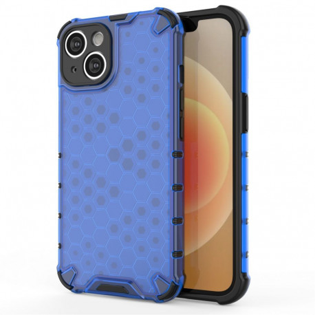 Hurtel Honeycomb case for iPhone 14 armored hybrid cover blue