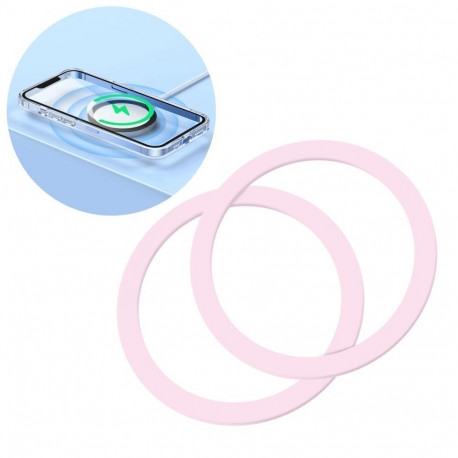 Joyroom Joyroom set of metal magnetic rings for smartphone 2 pcs. pink (JR-Mag-M3)