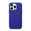 iCarer iCarer Litchi Premium Leather Case iPhone 14 Pro Magnetic Leather Case with MagSafe Dark Blue